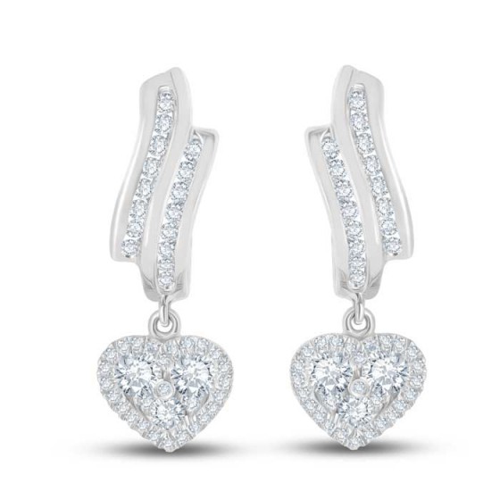 Diamond Earrings Illusion Heart AF0284