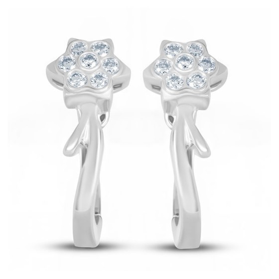 Diamond Earrings Illusion Lotus AF0373