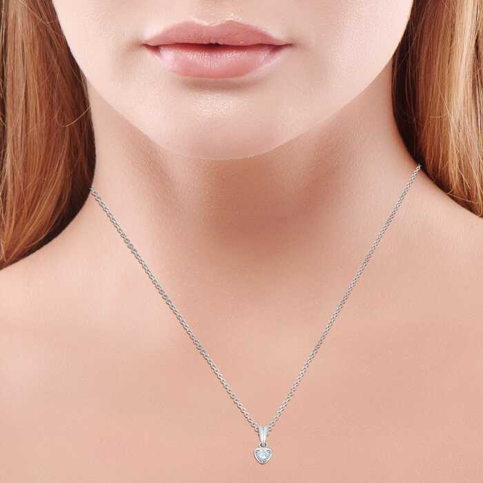 Diamond Pendant Solitaire Heart AS0060