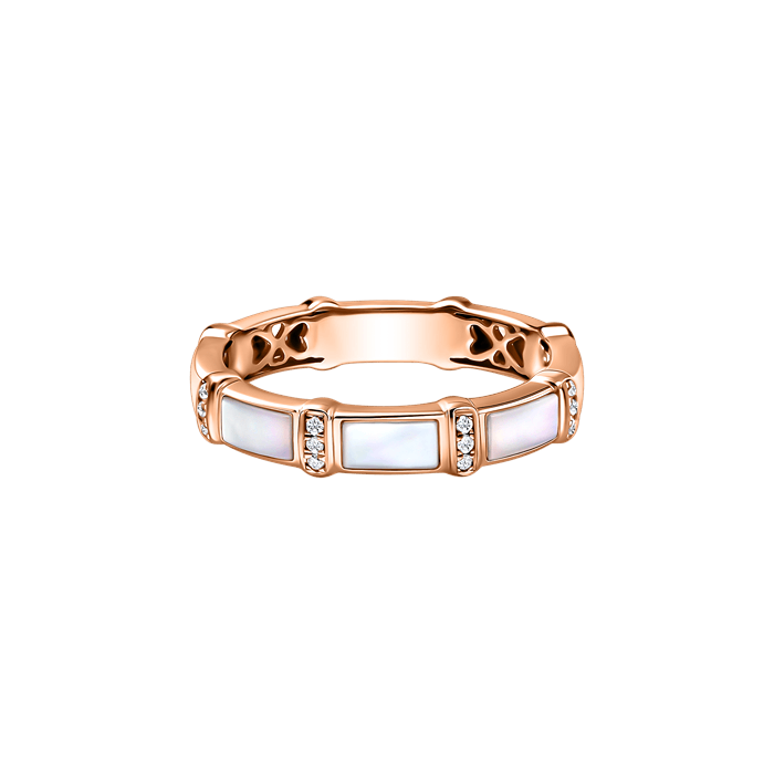 BAMBOO MOTHER OF PEARL - Diamond Ring - S162-CWF3545