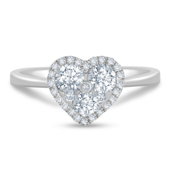 Diamond Ring Illusion Heart Listring CWF0436