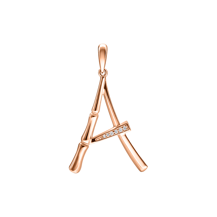 Diamond Bamboo Pendant Small S178-LWF1553-A Diamond Bamboo Pendant Small S178-LWF1553-A