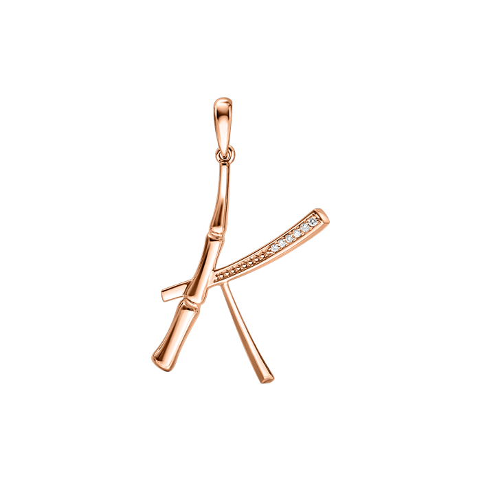 Small Alphabet Bamboo Pendant S178-LWF1553-K