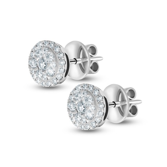 Diamond Earrings Illusion Lotus Halo AF0311