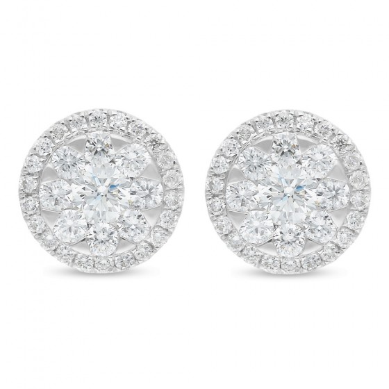 Diamond Earrings Illusion Halo AF0391