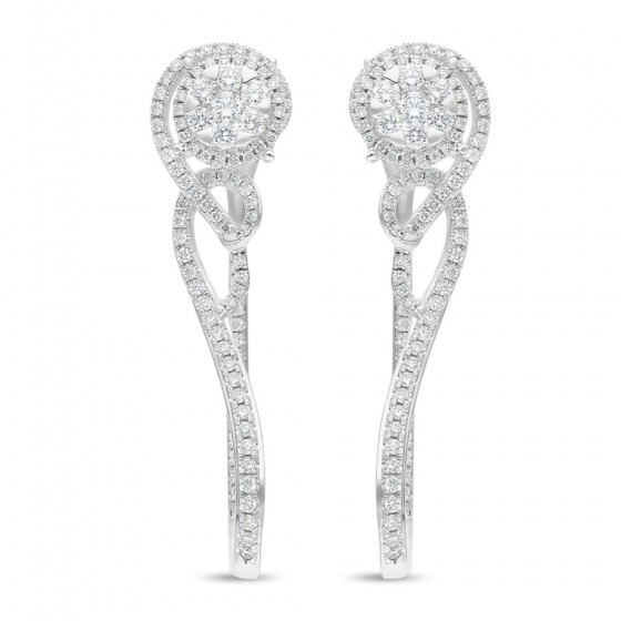 Diamond Earrings Illusion Lotus AF0783