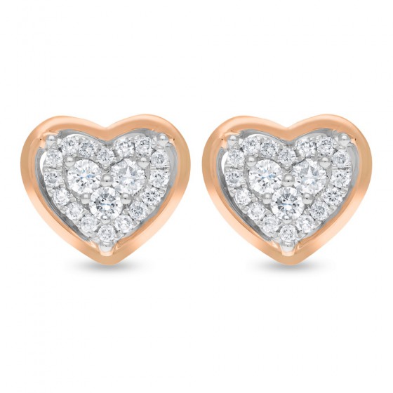 Diamond Earrings Illusion Heart E17129