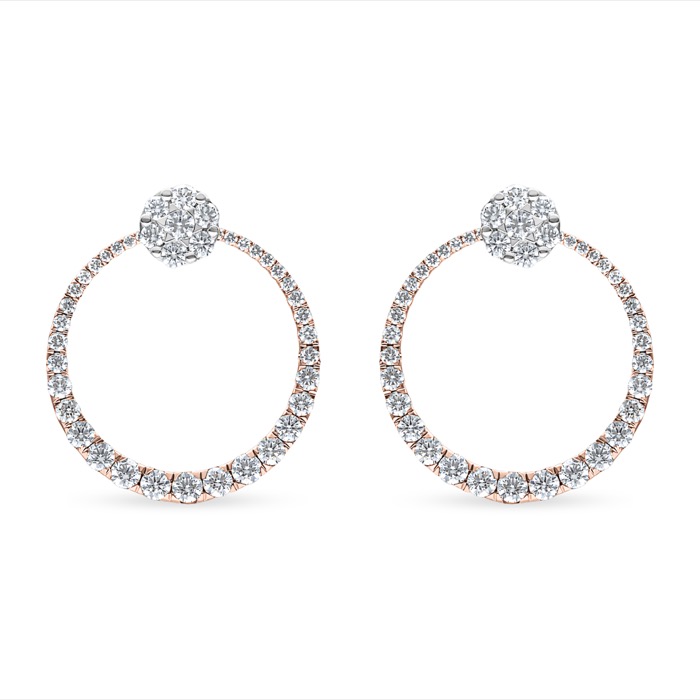 Diamond Earrings Illusion Round AF1351