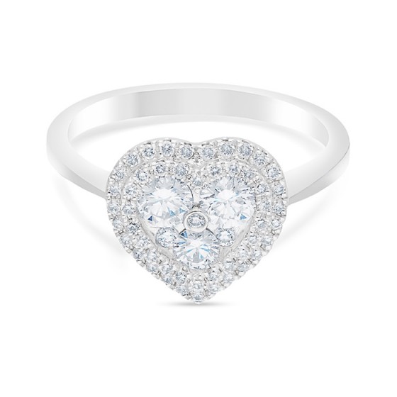 Diamond Ring Illusion Heart CWF0654