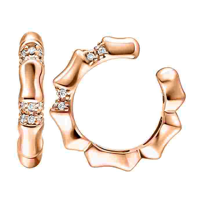 Diamond Piercing Earrings Bamboo PC-AF1695