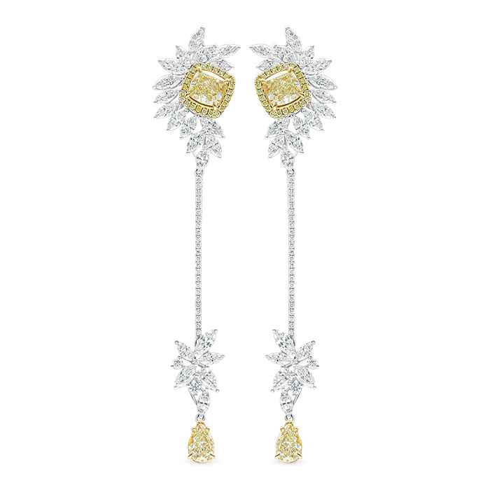 Fancy Yellow Diamond Ladies Earrings AF1185