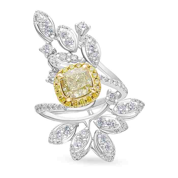 Fancy Yellow Diamond Ladies Ring CWF2581