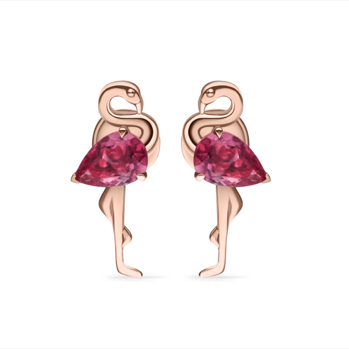 Diamond Earrings Flamingo ASS0186