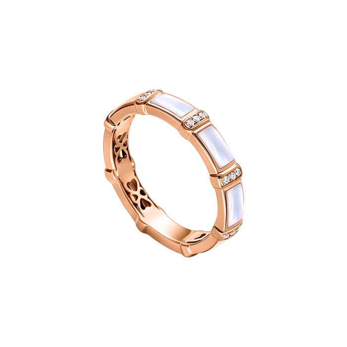 BAMBOO MOTHER OF PEARL - Diamond Ring - S162-CWF3545