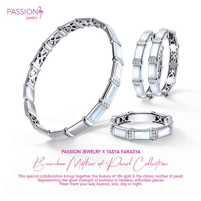BAMBOO MOTHER OF PEARL - Diamond Bangle - L -S162-GKF0544L