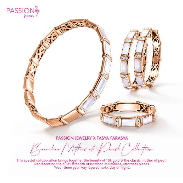 BAMBOO MOTHER OF PEARL - Diamond Bangle - L -S162-GKF0544L