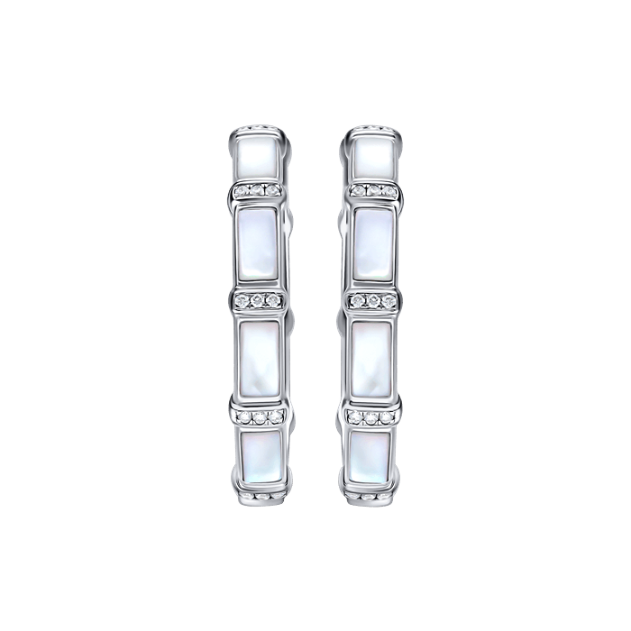 BAMBOO MOTHER OF PEARL - Diamond Earrings S162-AF1669