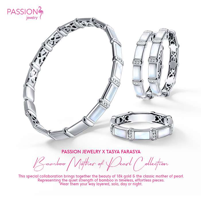 BAMBOO MOTHER OF PEARL - Diamond Bangle - XS -S162-GKF0544XS