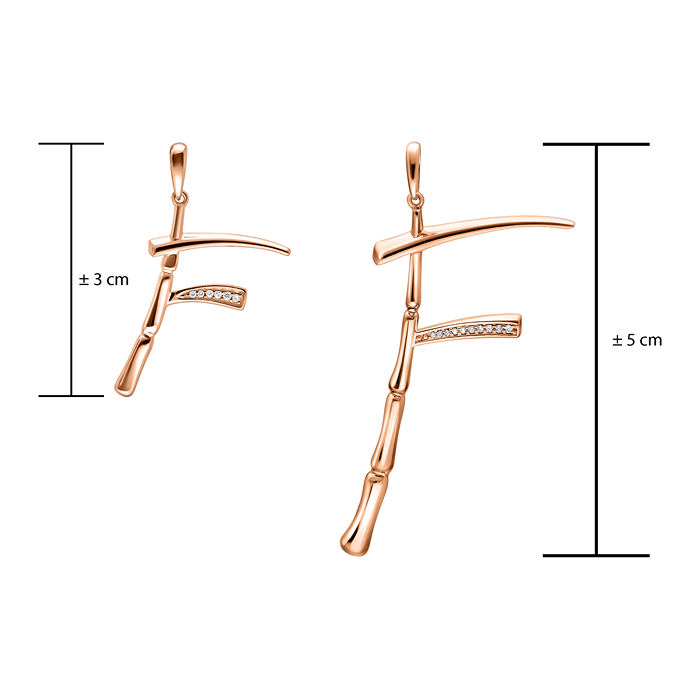 Alphabet Bamboo Pendant S135-LWF1501-F Alphabet Bamboo Pendant S135-LWF1501-F