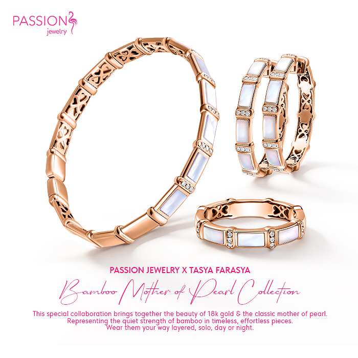 BAMBOO MOTHER OF PEARL - Diamond Bangle - XS -S162-GKF0544XS