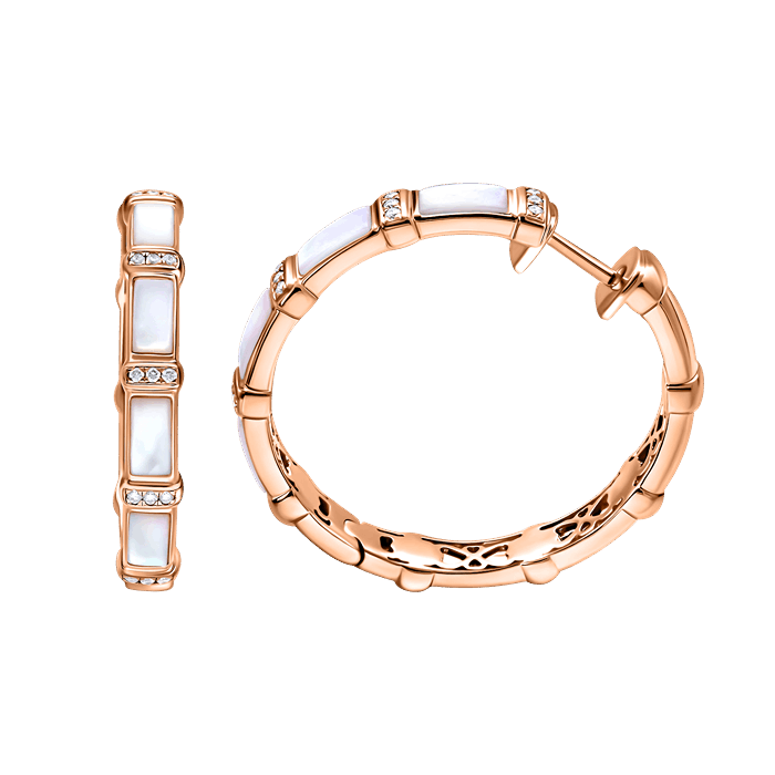 BAMBOO MOTHER OF PEARL - Diamond Earrings S162-AF1669