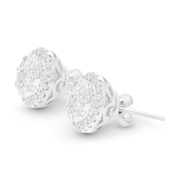 Diamond Earrings Lotus Halo AF0401