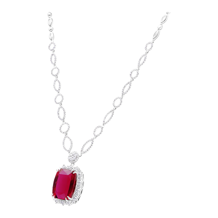 Fuchsia Diamond Ladies Necklace LWF1357