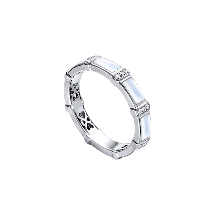 BAMBOO MOTHER OF PEARL - Diamond Ring - S162-CWF3545