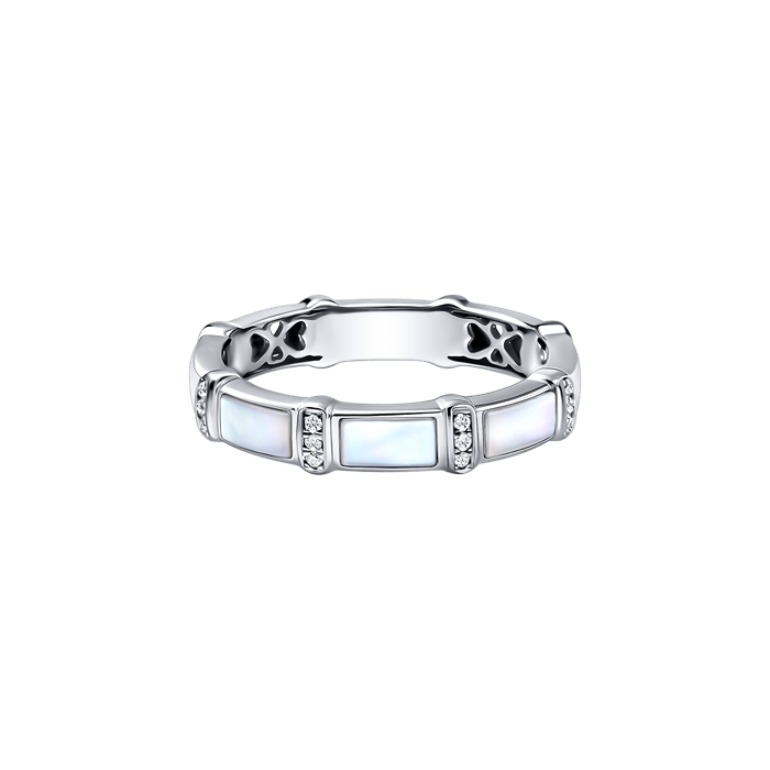 BAMBOO MOTHER OF PEARL - Diamond Ring - S162-CWF3545