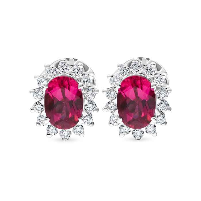 Rubelite Diamond Ladies Earrings AF1394