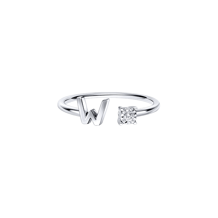 You & I Alphabet Ring S136-CWS0541-W